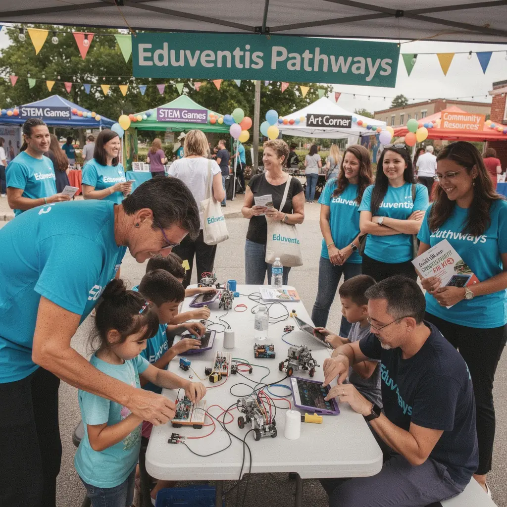 Een groep kinderen die samenwerkt aan een educatief project in een klaslokaal.