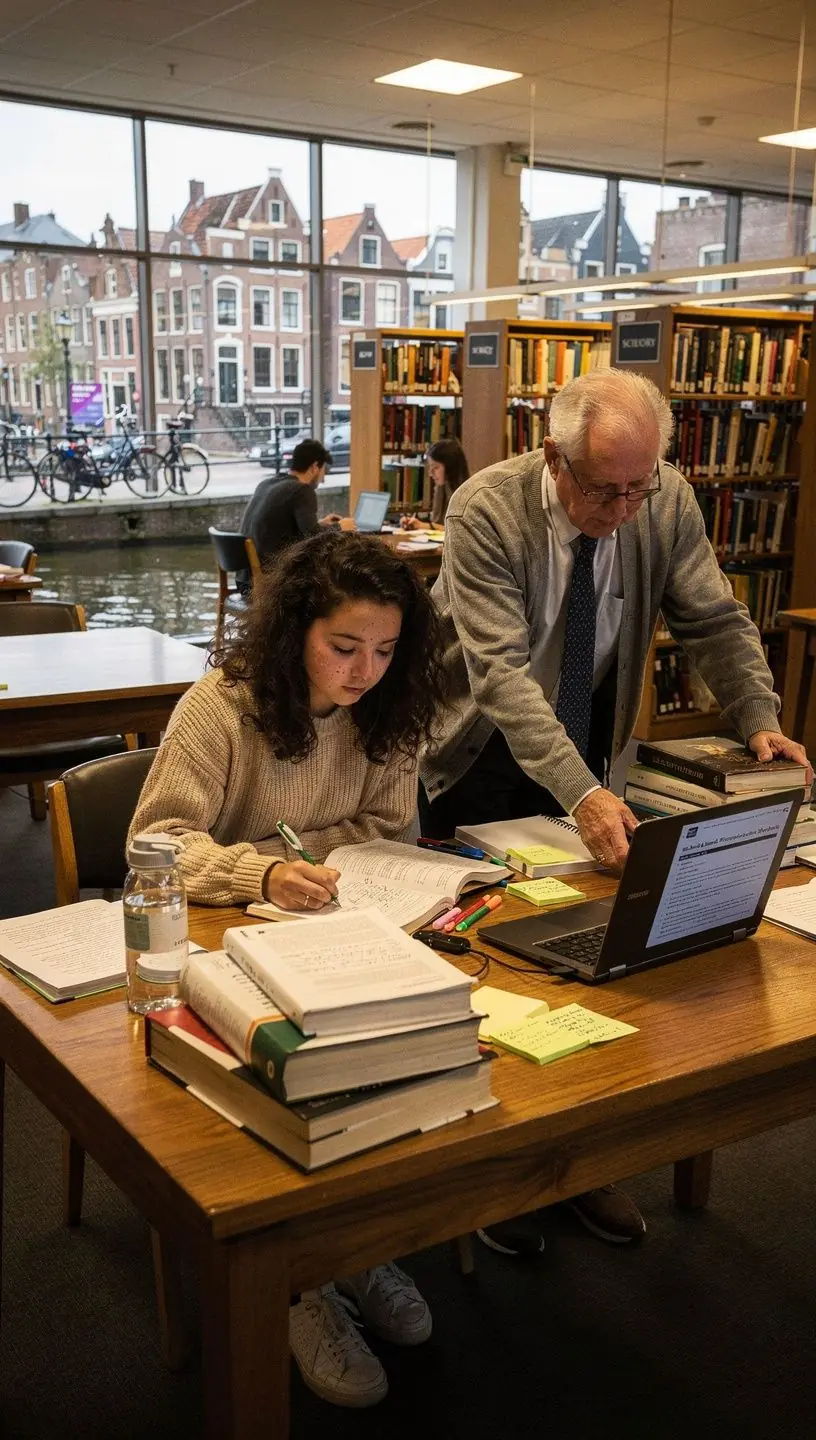 Een ouder die met een kind leest, waarbij ze samen leren en plezier hebben.